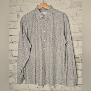 Eton Sweden Classic Fit Paisley Dress Shirt 17.5 / 44 Cotton Poplin